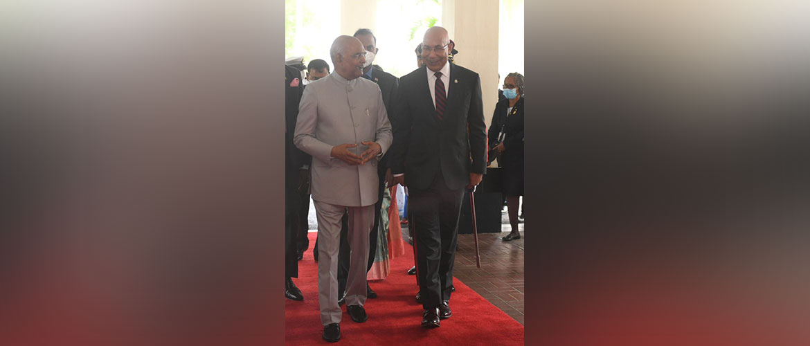  President Ram Nath Kovind met Sir Patrick Allen, Governor General of Jamaica and discussed bilateral cooperation during his three day state visit to Jamaica