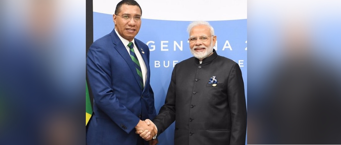  Prime Minister of India Shri Narendra Modi with Jamaican PM Most Hon'ble Andrew Holness during G-20 Summit in Argentina